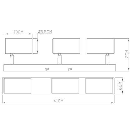 Globo - Kohtvalgusti 3xGU10/35W/230V hall/pruun