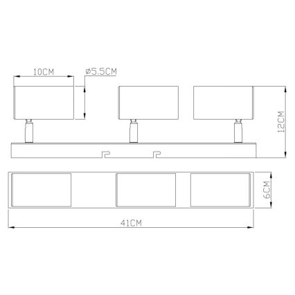 Globo - Kohtvalgusti 3xGU10/35W/230V must/messing