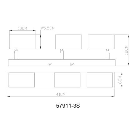 Globo - Kohtvalgusti 3xGU10/25W/230V