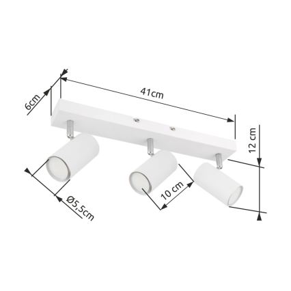 Globo - Kohtvalgusti 3xGU10/35W/230V valge