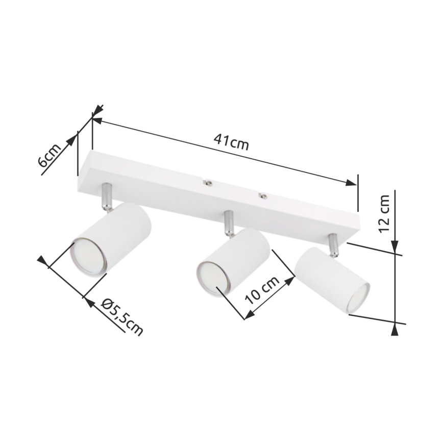 Globo - Kohtvalgusti 3xGU10/35W/230V valge