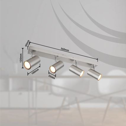 Globo - Kohtvalgusti 4xGU10/25W/230V matt kroom