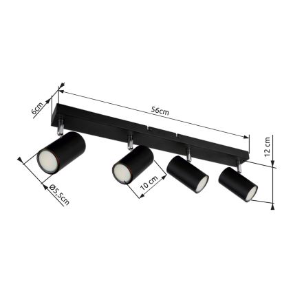 Globo - Kohtvalgusti 4xGU10/35W/230V must