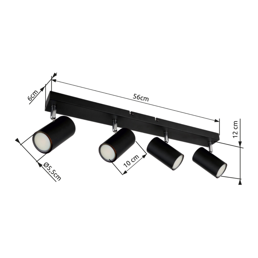 Globo - Kohtvalgusti 4xGU10/35W/230V must
