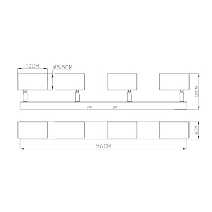 Globo - Kohtvalgusti 4xGU10/35W/230V must