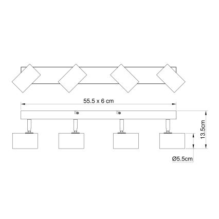 Globo - Kohtvalgusti 4xGU10/35W/230V must/pruun