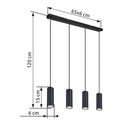 Globo - Lühter 4xGU10/35W/230V must