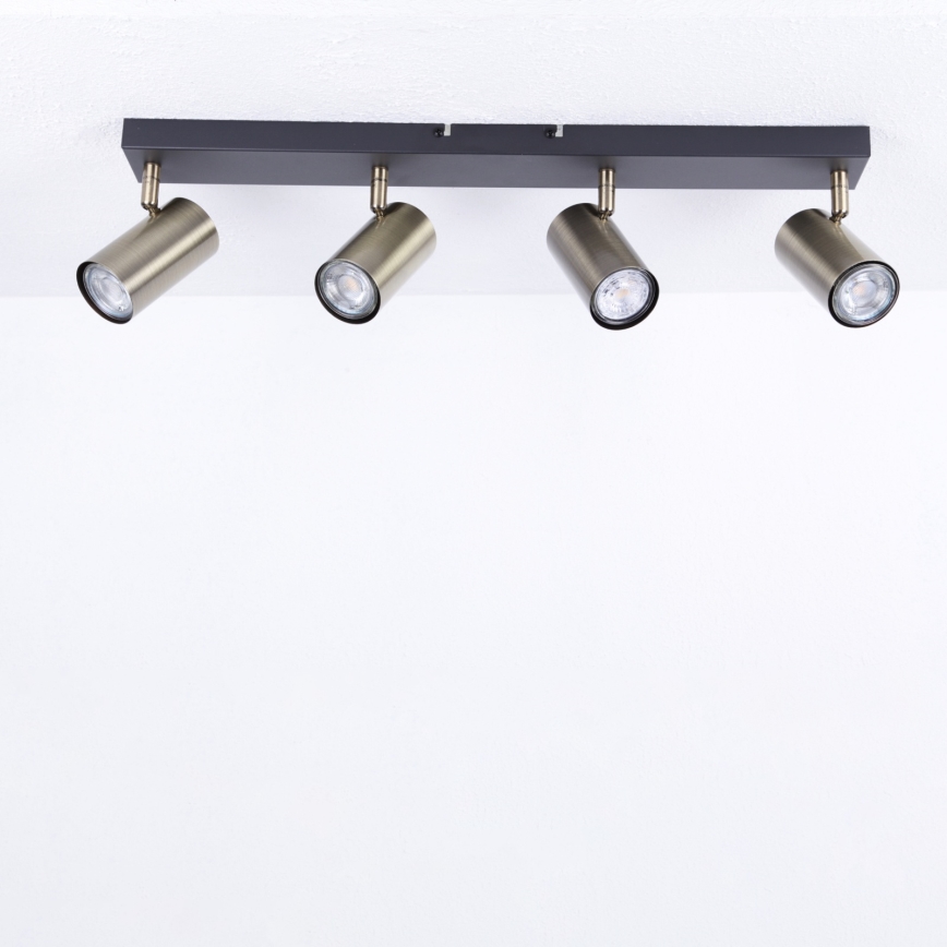 Globo - Kohtvalgusti 4xGU10/35W/230V must/messing