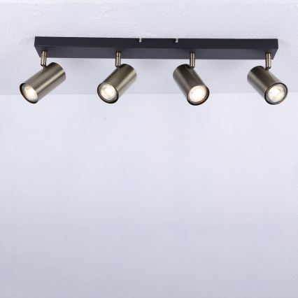 Globo - Kohtvalgusti 4xGU10/35W/230V must/messing