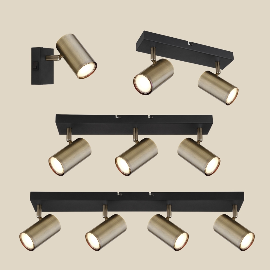 Globo - Kohtvalgusti 4xGU10/35W/230V must/messing