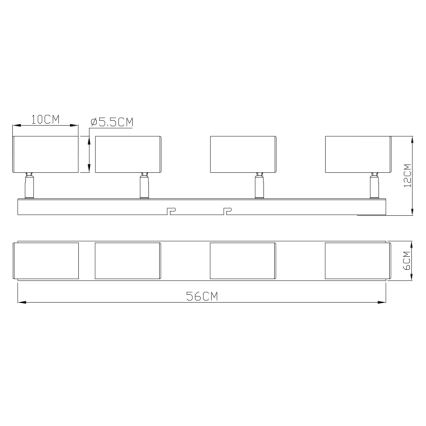 Globo - Kohtvalgusti 4xGU10/35W/230V must/messing