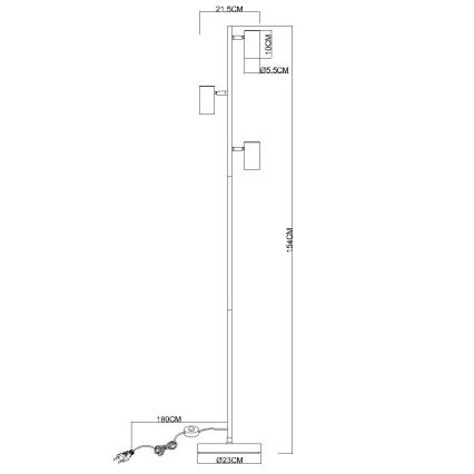 Globo - Põrandalamp 3xGU10/5W/230V hall