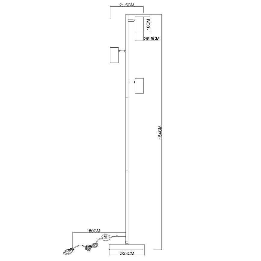 Globo - Põrandalamp 3xGU10/5W/230V hall