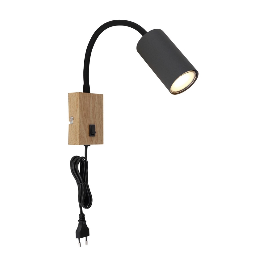 Globo - Paindlik seinalamp 1xGU10/25W/230V hall/pruun