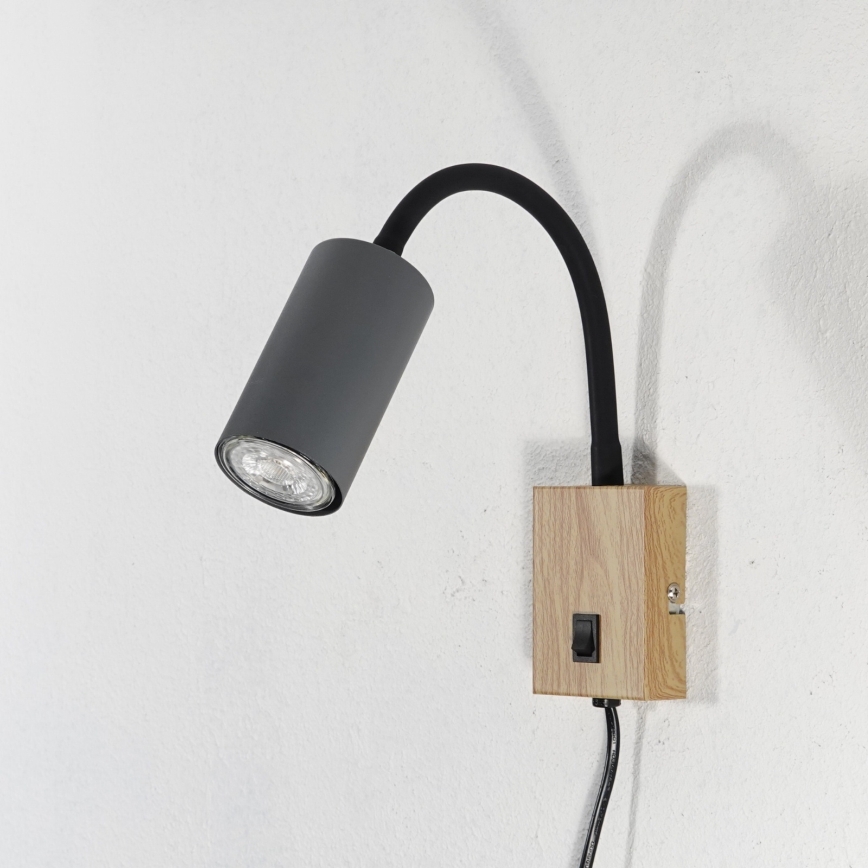 Globo - Paindlik seinalamp 1xGU10/25W/230V hall/pruun