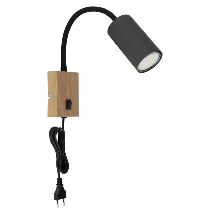 Globo - Paindlik seinalamp 1xGU10/25W/230V hall/pruun