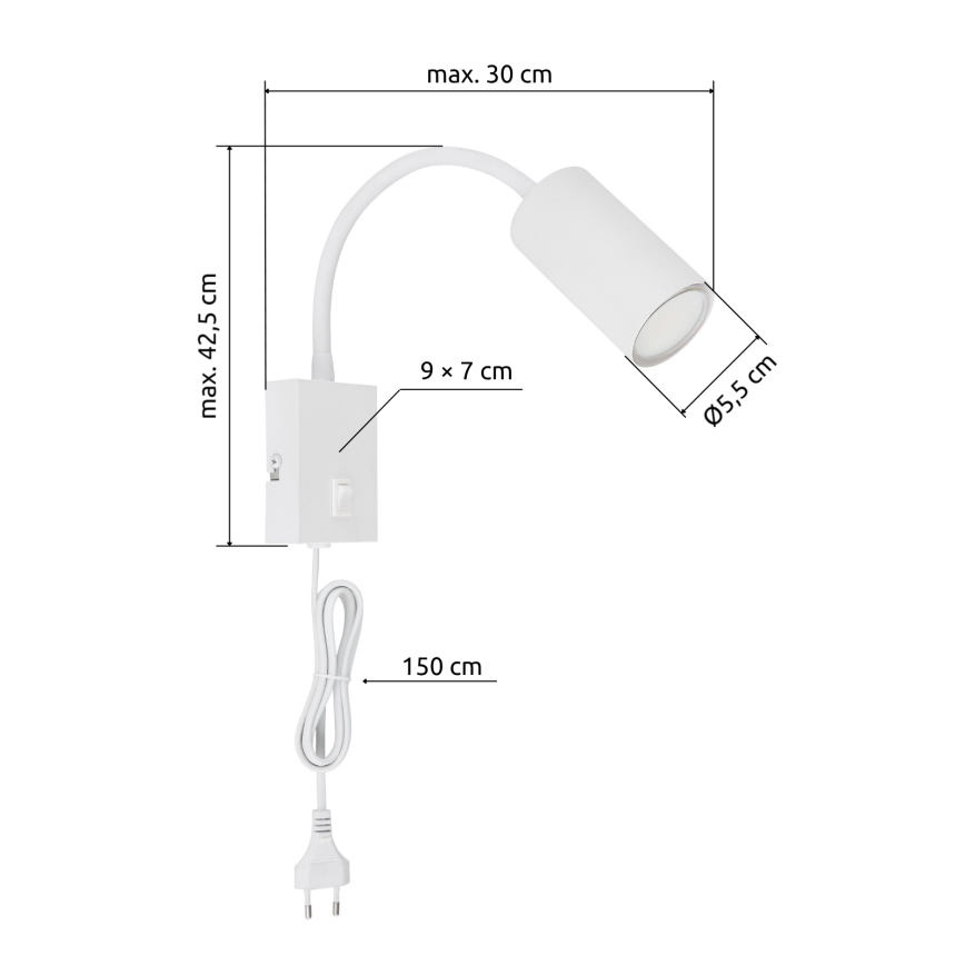 Globo - Paindlik seinalamp 1xGU10/25W/230V valge