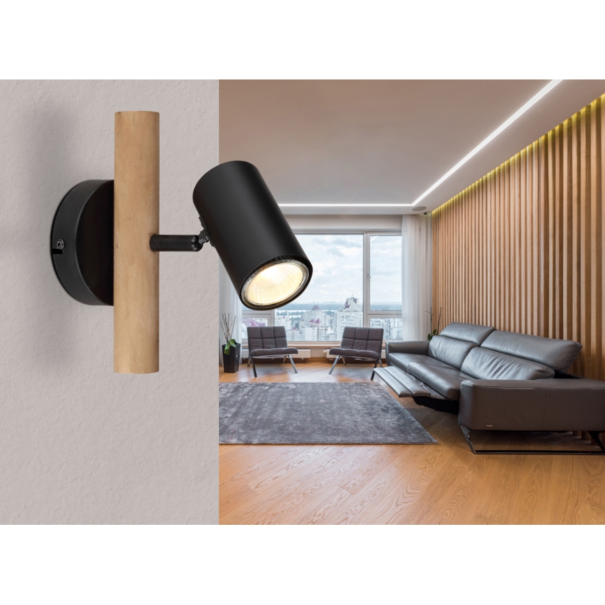 Globo - Kohtvalgusti seinale 1xGU10/5W/230V puit/metall