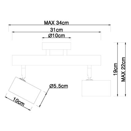 Globo - Kohtvalgusti 2xGU10/5W/230V puit/metall