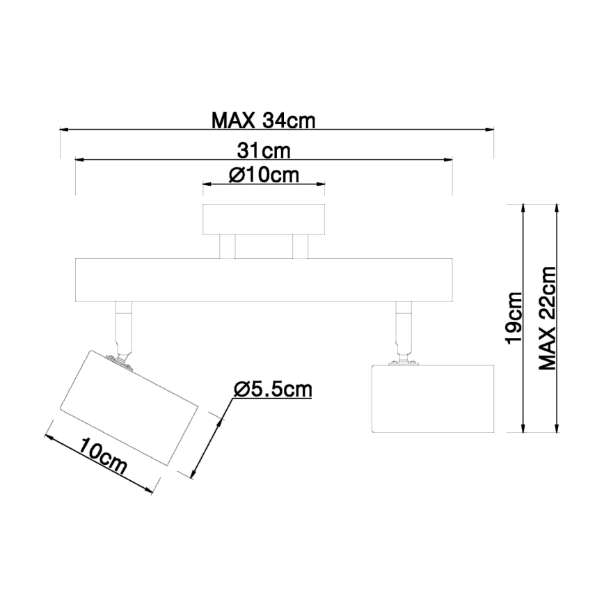 Globo - Kohtvalgusti 2xGU10/5W/230V puit/metall