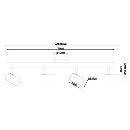 Globo - Kohtvalgusti 4xGU10/5W/230V puit/metall