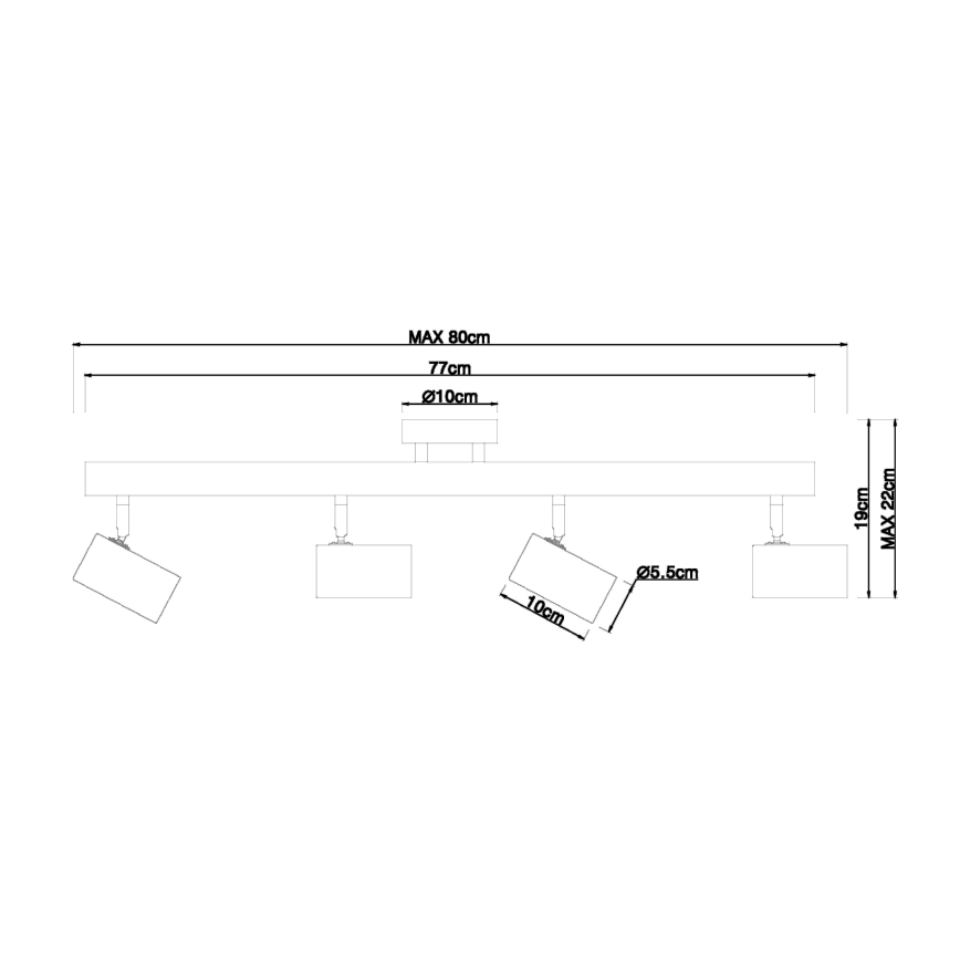 Globo - Kohtvalgusti 4xGU10/5W/230V puit/metall