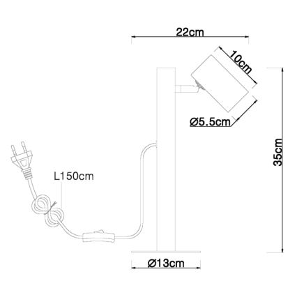 Globo - Laualamp 1xGU10/5W/230V puit/metall