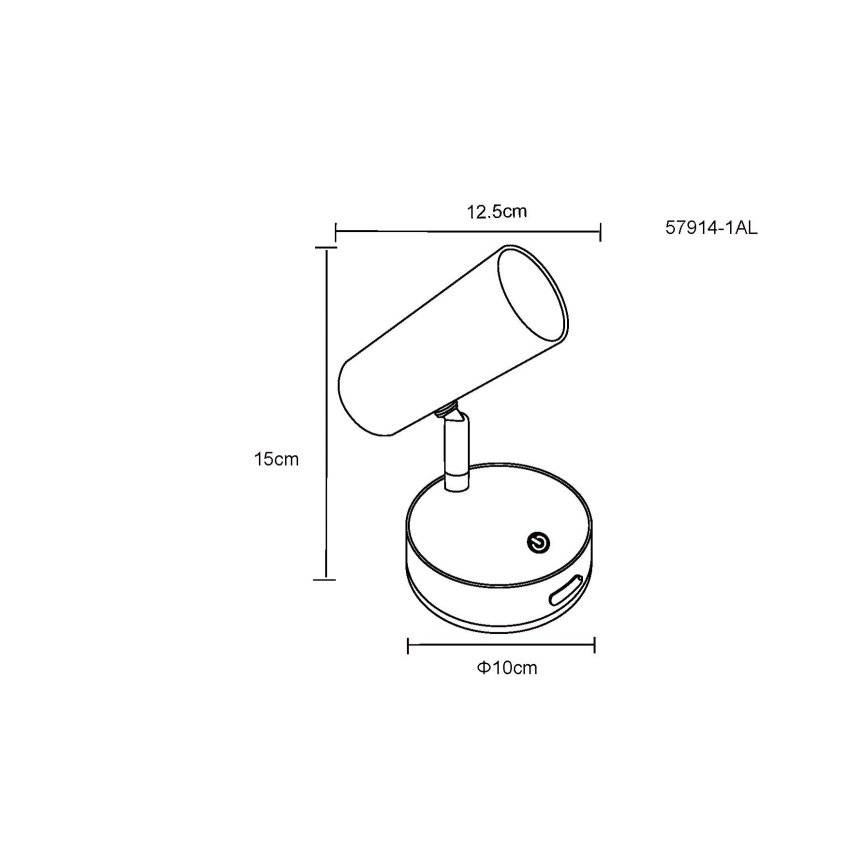 Globo - LED Hämardatav kohtvalgusti seinale LED/0,4W/3,7V 1800 mAh