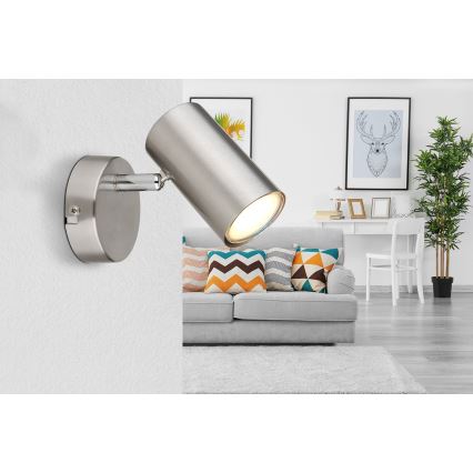 Globo - Kohtvalgusti seinale 1xGU10/25W/230V matt kroom