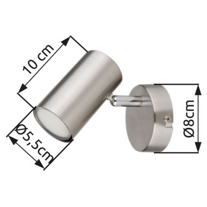Globo - Kohtvalgusti seinale 1xGU10/25W/230V matt kroom