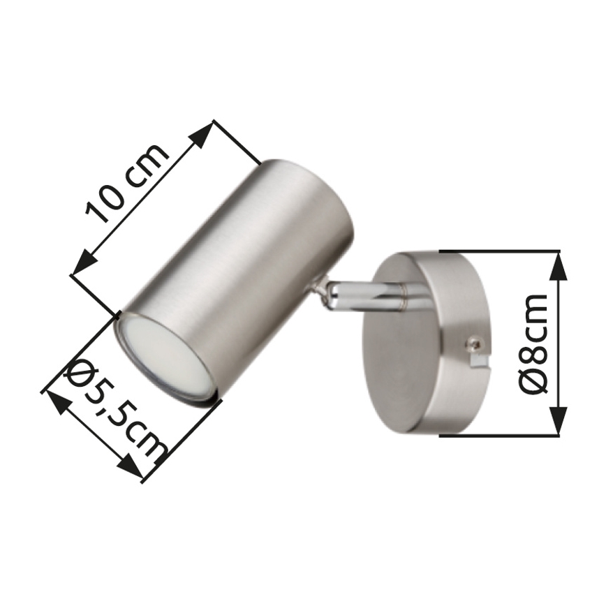 Globo - Kohtvalgusti seinale 1xGU10/25W/230V matt kroom