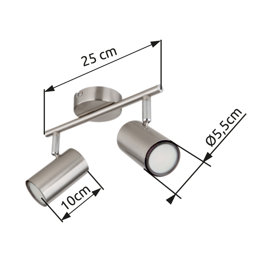 Globo - Kohtvalgusti 2xGU10/25W/230V matt kroom