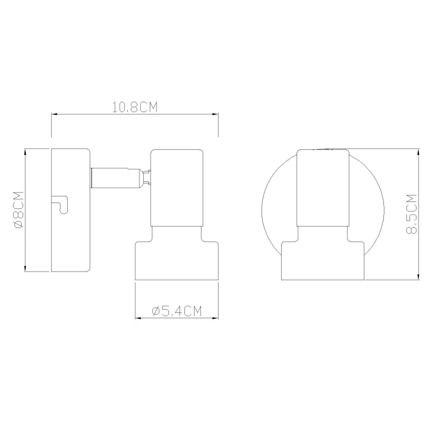 Globo - Kohtvalgusti seinale 1xGU10/25W/230V must/kuldne