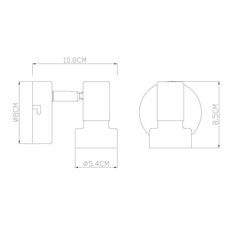 Globo - Kohtvalgusti seinale 1xGU10/25W/230V must/hõbedane
