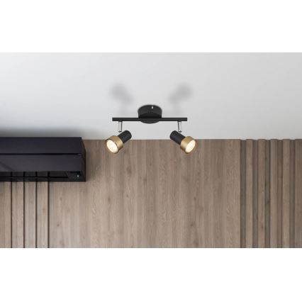 Globo - Kohtvalgusti  2xGU10/25W/230V must/kuldne
