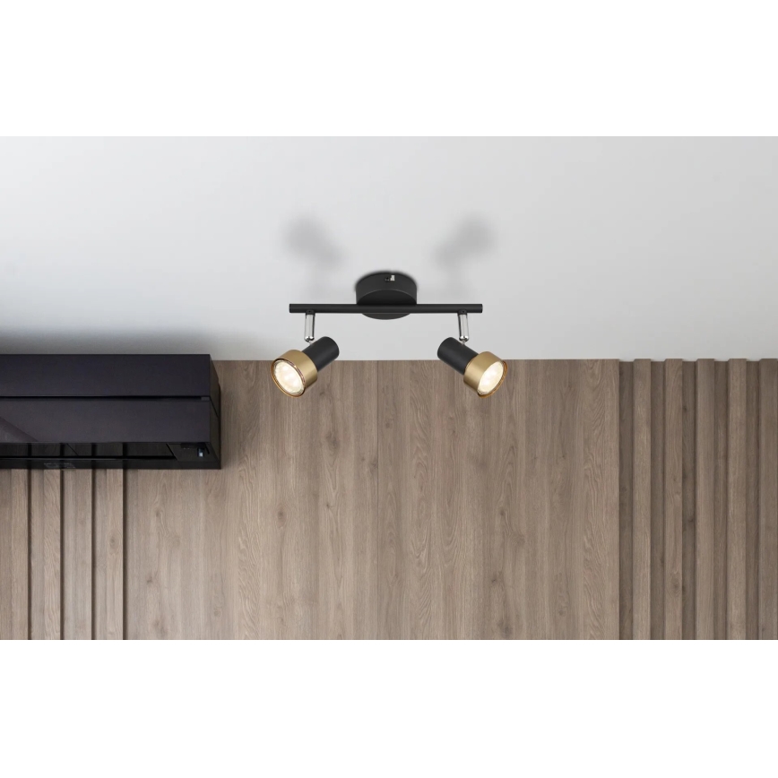Globo - Kohtvalgusti  2xGU10/25W/230V must/kuldne