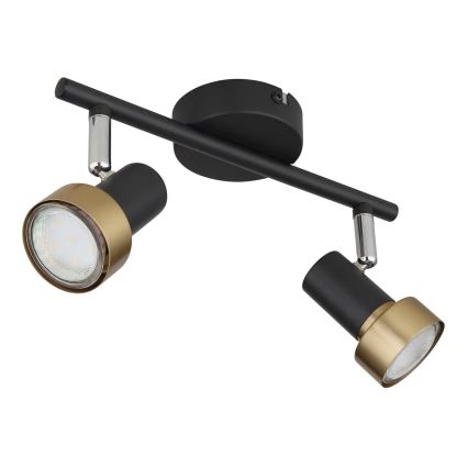 Globo - Kohtvalgusti  2xGU10/25W/230V must/kuldne