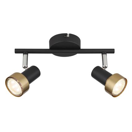 Globo - Kohtvalgusti  2xGU10/25W/230V must/kuldne