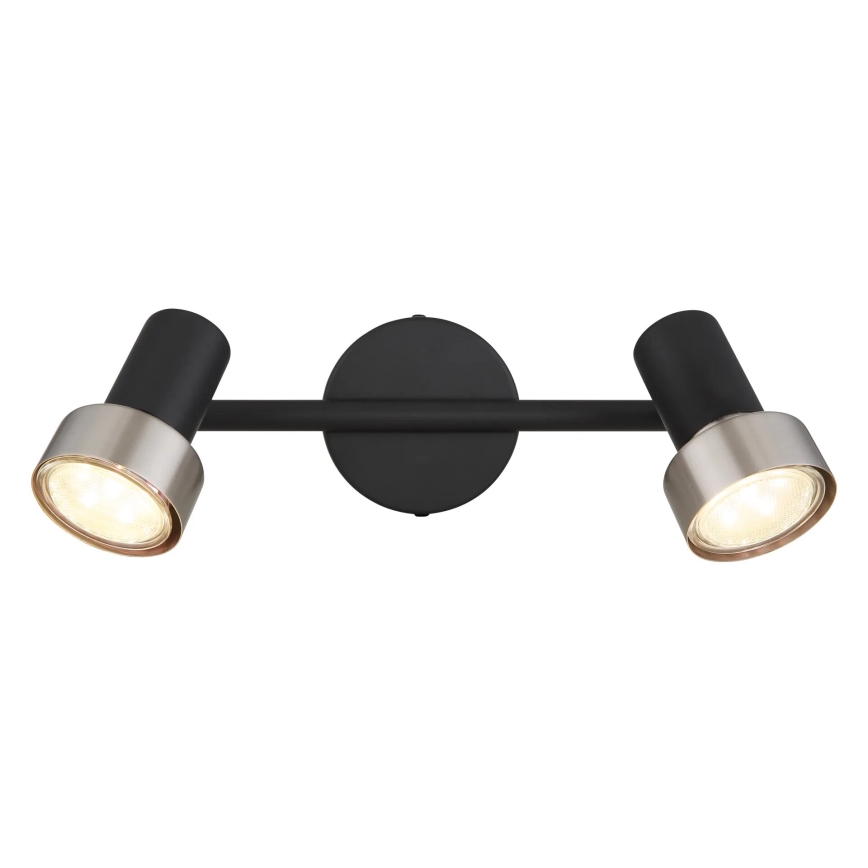 Globo - Kohtvalgusti  2xGU10/25W/230V must/hõbedane