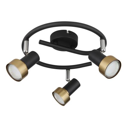 Globo - Kohtvalgusti  3xGU10/25W/230V must/kuldne