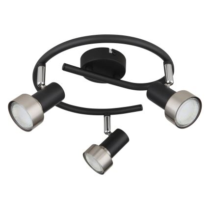 Globo - Kohtvalgusti  3xGU10/25W/230V must/hõbedane