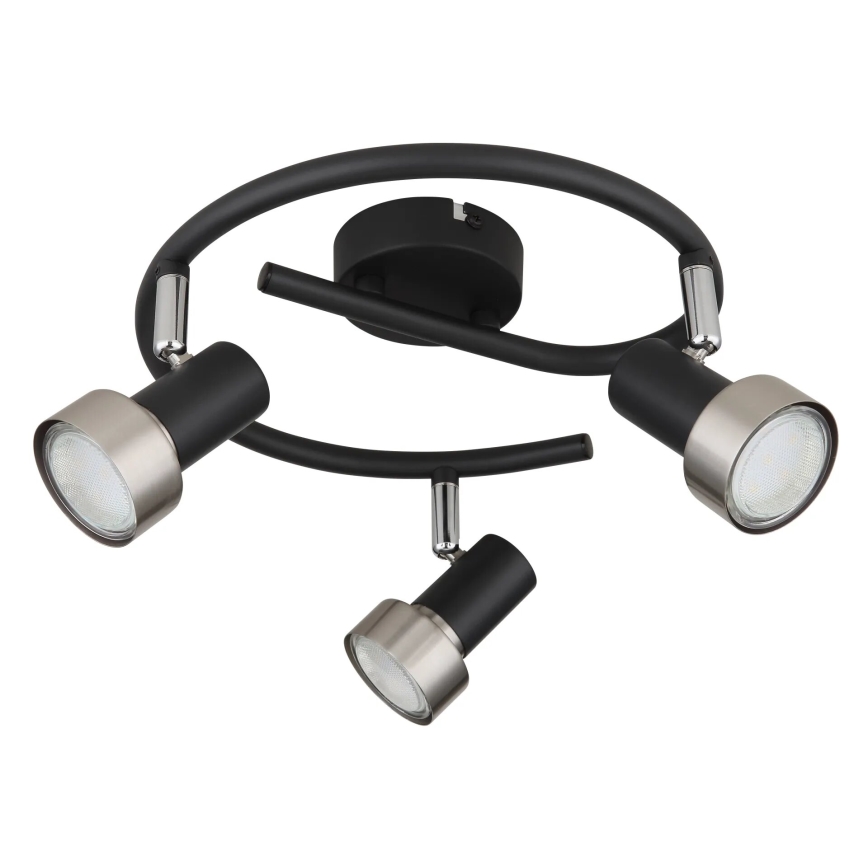 Globo - Kohtvalgusti  3xGU10/25W/230V must/hõbedane