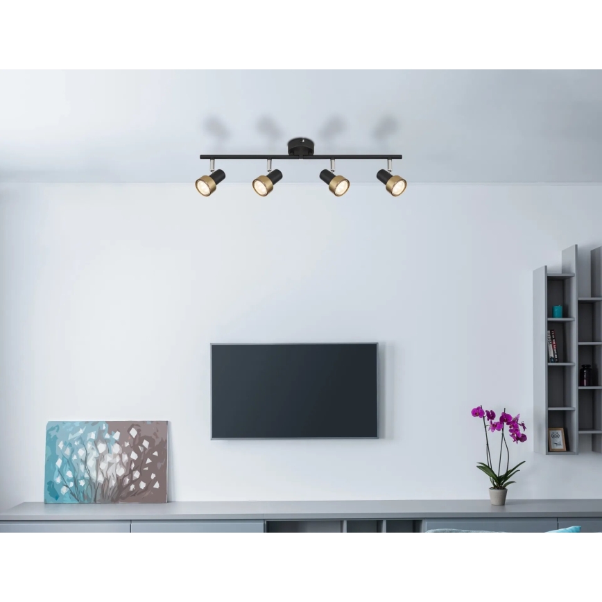 Globo - Kohtvalgusti  4xGU10/25W/230V must/kuldne