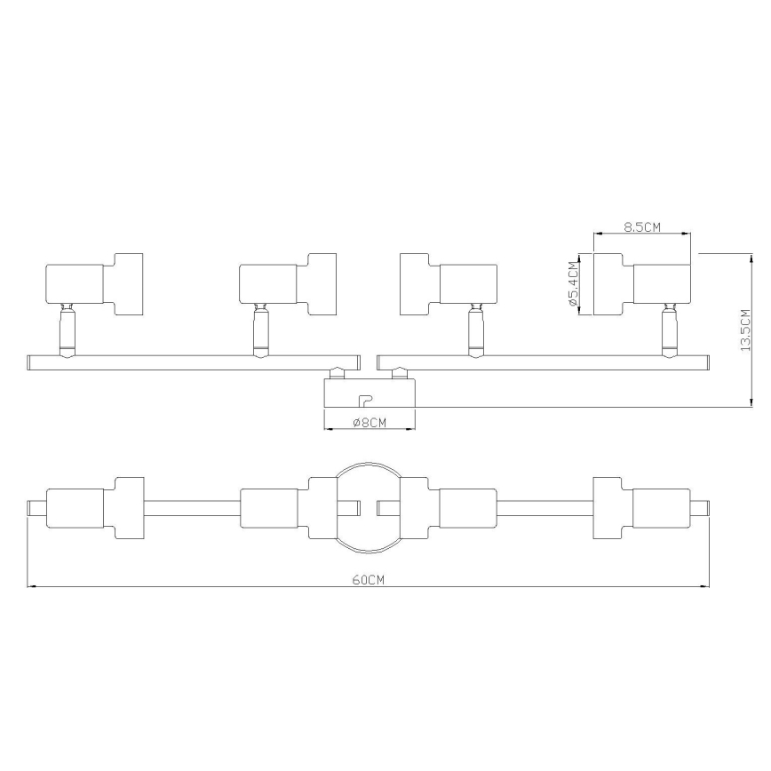 Globo - Kohtvalgusti  4xGU10/25W/230V must/kuldne