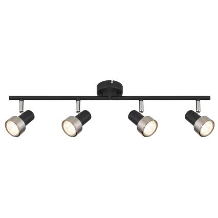 Globo - Kohtvalgusti  4xGU10/25W/230V must/hõbedane