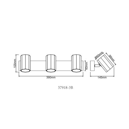 Globo - Kohtvalgusti 3xGU10/25W/230V must