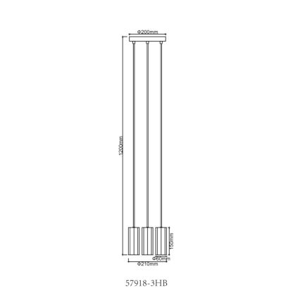Globo - Lühter 3xGU10/25W/230V must