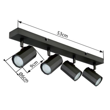 Globo - Kohtvalgusti 4xGU10/25W/230V must
