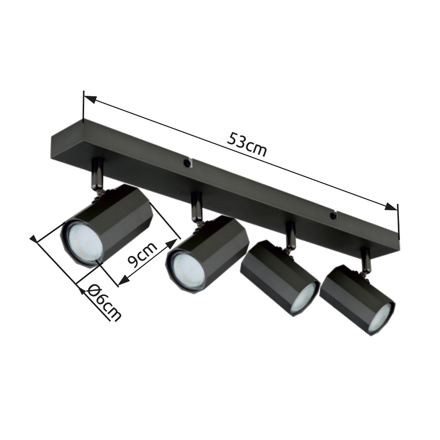 Globo - Kohtvalgusti 4xGU10/25W/230V must