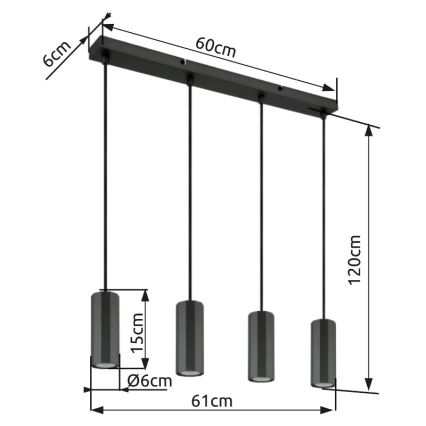 Globo - Lühter 4xGU10/25W/230V must